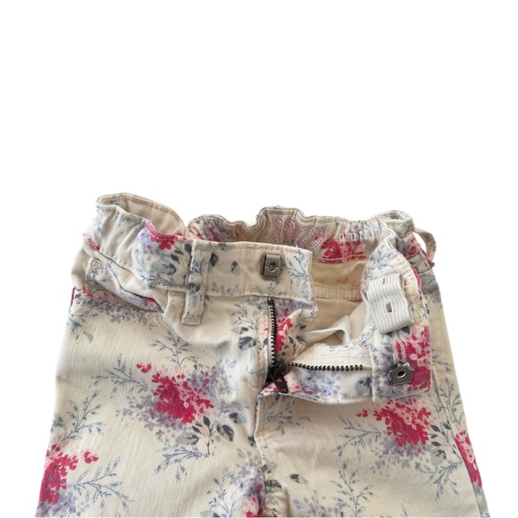 Baby GAP 1969 Romantic Floral Super Skinny Jeans - Cream & Pink | Girls 3T - Picture 7 of 9
